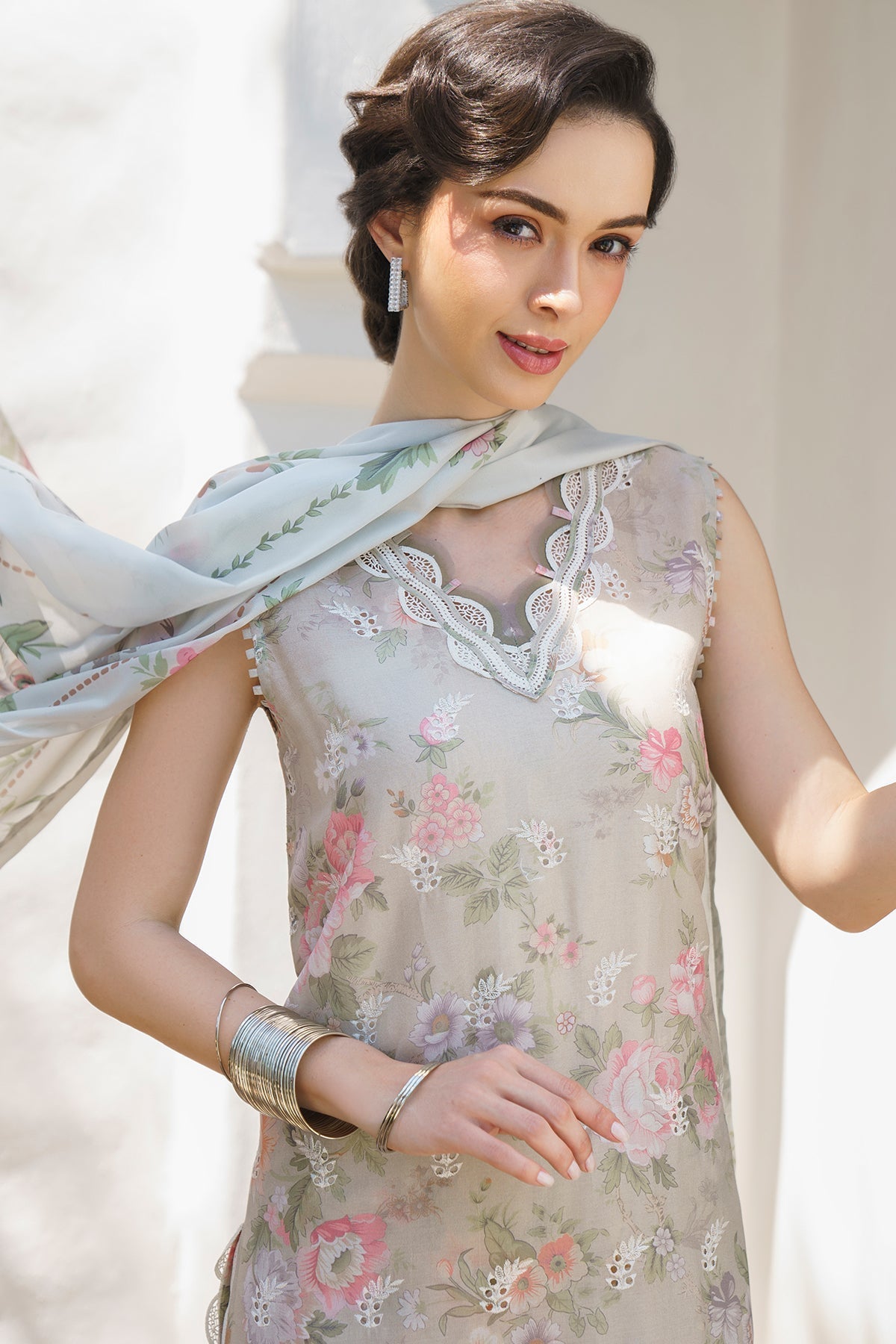 BAROQUE | EMBROIDERED PRINTED LAWN UF-575