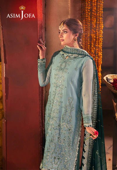 Asim Jofa | Chamkeeli | AJKK-17 EMBROIDERED CHIFFON 3 PCS