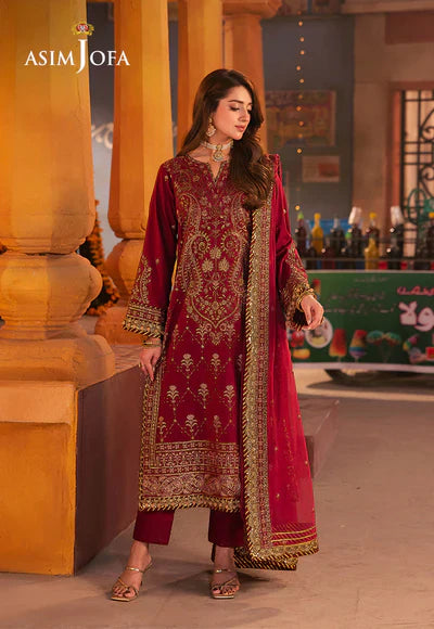 Asim Jofa | Chamkeeli | AJKK-19 EMBROIDERED TWISTED SILK 3 PCS